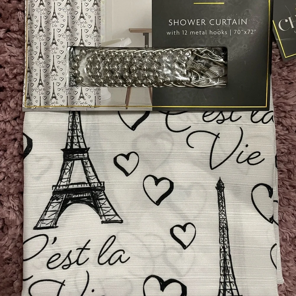 Paris shower curtain set